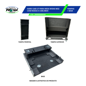 HARD CASE 2T PARA MESA MIDAS M32 - C/RODAS E CABLEBOX - Image 6